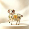 Exquisite Goat Brooches Pins For Women Unisex Vintage Relief Design Goat New Year Party Office Animal Brooch Pin Gifts
