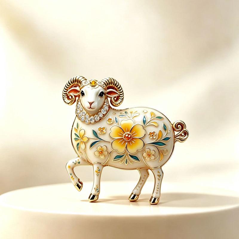 Exquisite Goat Brooches Pins For Women Unisex Vintage Relief Design Goat New Year Party Office Animal Brooch Pin Gifts
