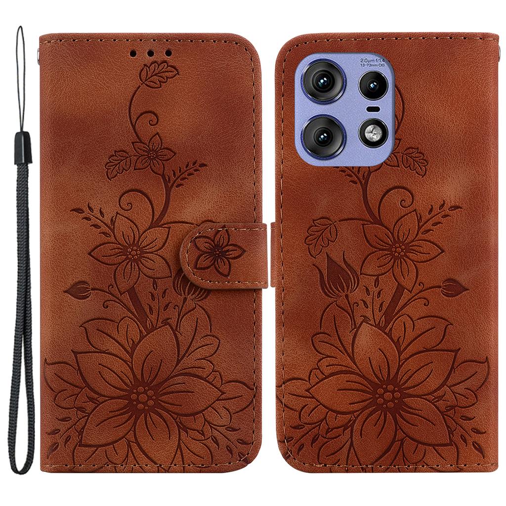 For Motorola Edge 50 5G/Edge 50 Pro 5G Case Wallet Stand Flower Imprinted Leather Cover