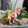 Handmade Garden Fairies Figurines Realistic Baby Fairy Lying On Tree Sculpture  Outdoor Garden