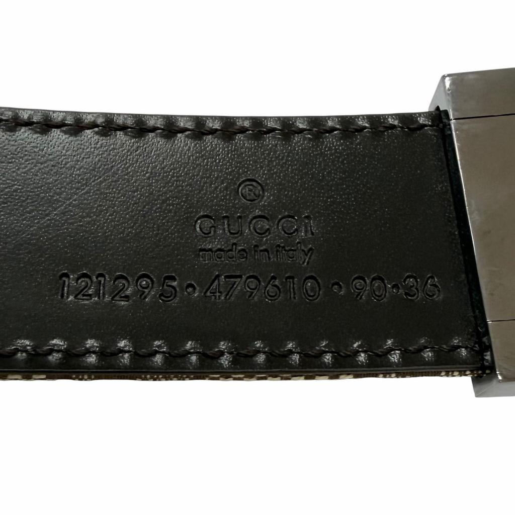 Great GUCCI belt Silver pin buckle beige leather mens Used