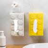 Creative Building Blocks Tissue Box Wall-Mounted Spring Paper Towel Holder Waterproof For Bathroom Living Room And Kitchen