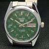 REFURBISHED SEIKO 5 AUTOMATIC MENS WATCH JAPAN MADE GREEN DIAL CUSTOM a440099-2 QV90-a440099