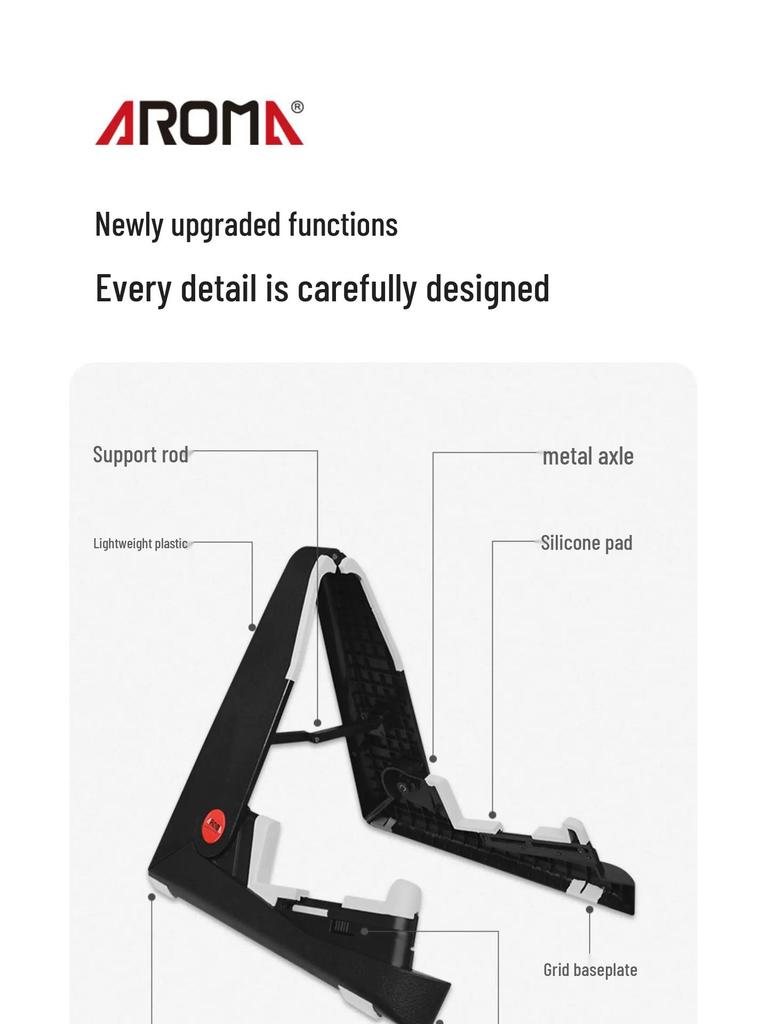 AROMA Taşınabilir Katlanabilir A-çerçeveli Gitar, Bas Gitar, Ukulele ve Keman Standı