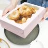 10 Peças Caixa para Bolo de Padaria com Janela Caixa para Doces Biscoitos Sobremesas Donuts Para Festa de Casamento Aniversário Suprimentos Embalagem de Presente de Natal