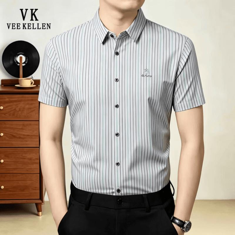 VEE KELLEN Men s Summer Striped Casual Shirt M