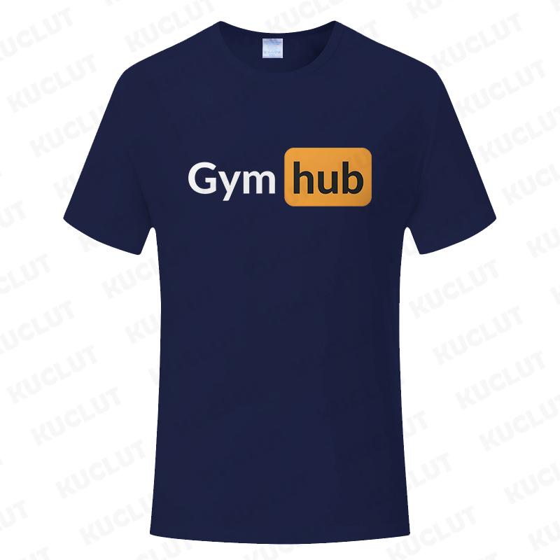 Gym Hub Print Men's T-Shirt Oversize Funny Graphic Tees for Men Summer Tops T Shirt for Men Clothing Fashion T Shirt Casual Tee