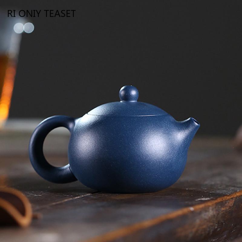 100ml Yixing Handmade Purple Clay Teapots Blue Ball Shaped Infuser Xishi Tea Pot Beauty Kettle Customized Zisha Tea Set