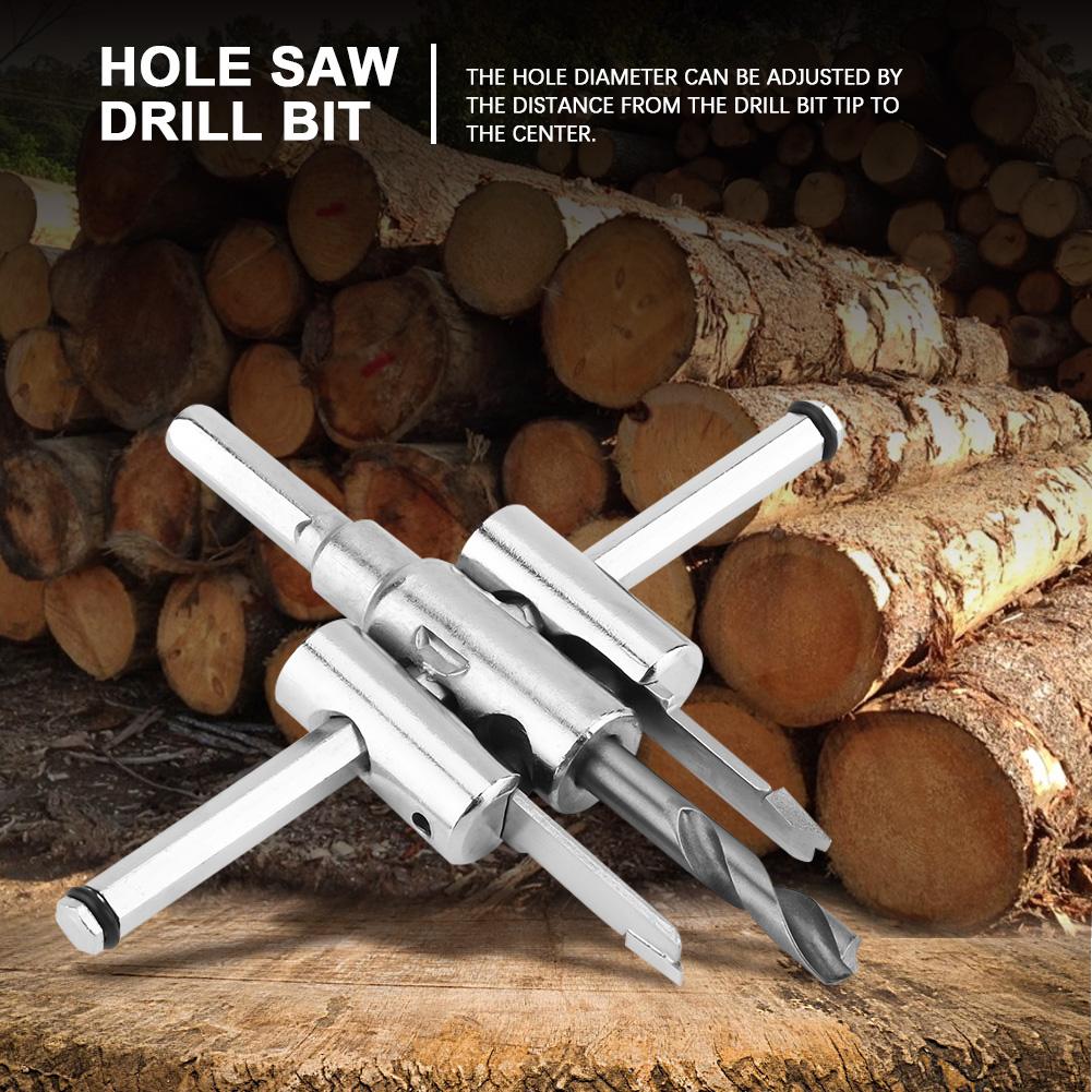 30 120mm Adjustable Silver Circle Hole Saw Drill Bit Set DIY Woodworking Tool
