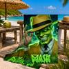 The Masked Green Man Beach Towel Microfiber Beach Towel, Lightweight and Quick-Dry, for Summer Travel, Swimming Pool Fan Birthday Gift