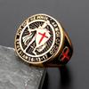Vintage European-American Templar Cross Titanium Steel Ring