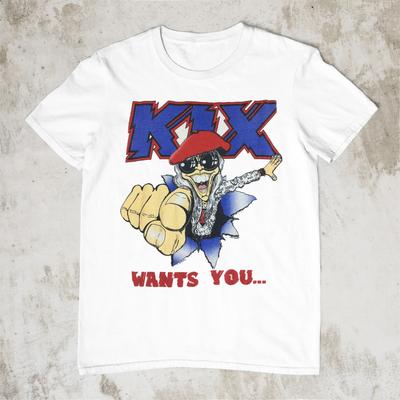 Vintage KIX Band I Want You Weißes T-Shirt Unisex Baumwolle Alle Größen Unisex T-Shirt