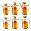 Rubber Base Olive Oil Dispenser Leakproof Soy Sauce Pot Glass Oil Cruet Container  Seasoning