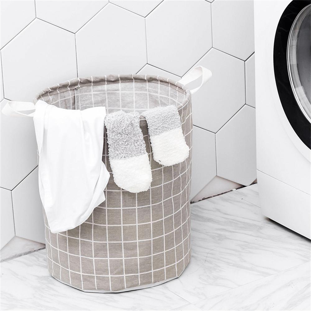 Foldable Laundry Basket Storage Bucket Japanese Cotton Linen Fabric Waterproof Dirty Laundry Toy Storage Basket Dirty Clothes
