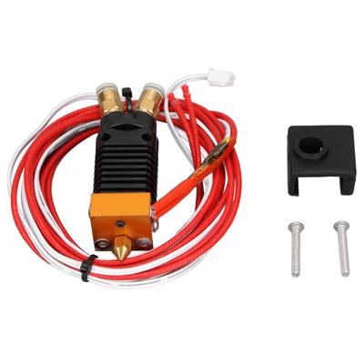 Sada 2 v 1 výstupních hotendů, 2barevný kovový extruder pro 3D tiskárnu 12V se silikonovým krytem a šrouby pro Ender 3