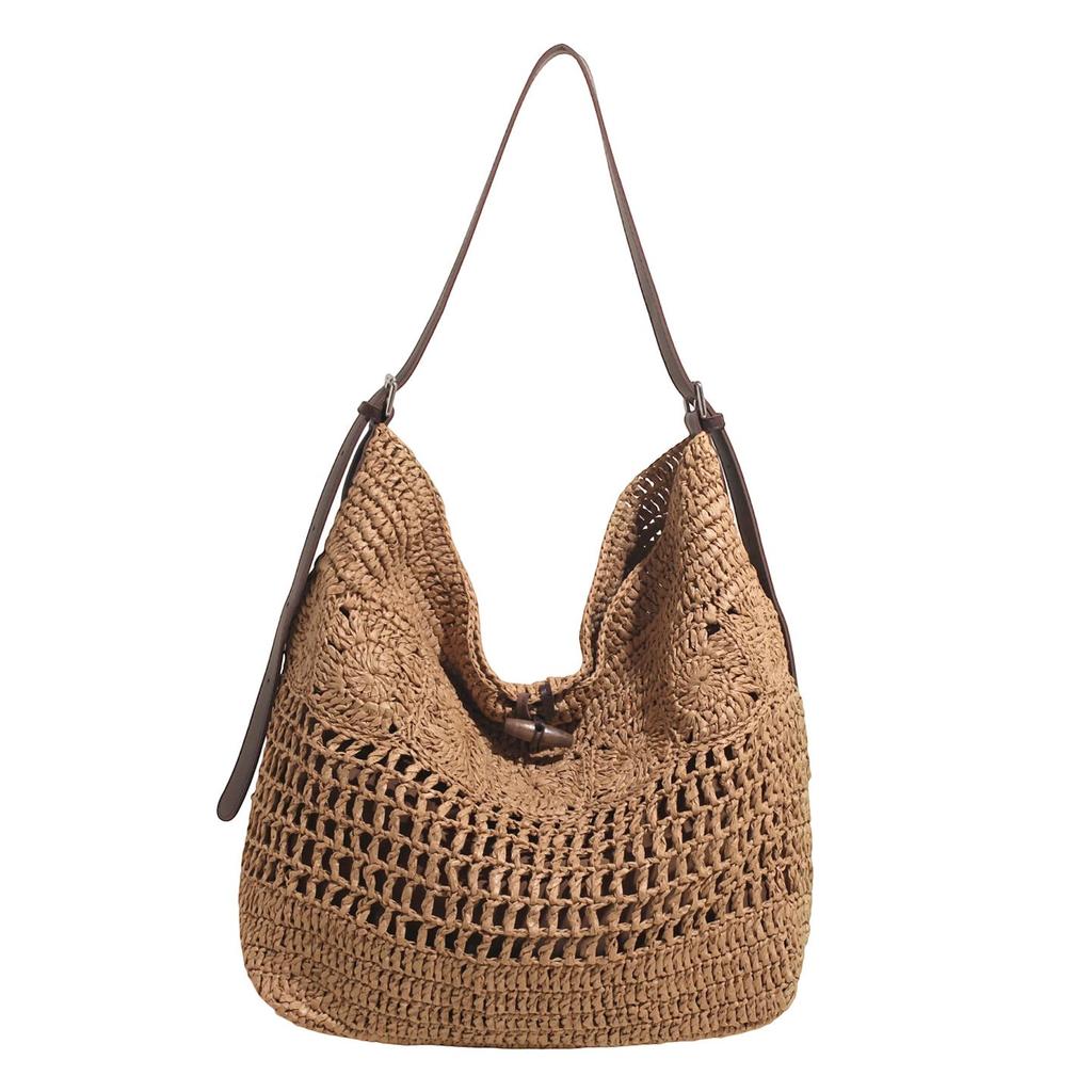 Luxury Straw Crochet Tote: Spacious, Versatile Crossbody for Vacation