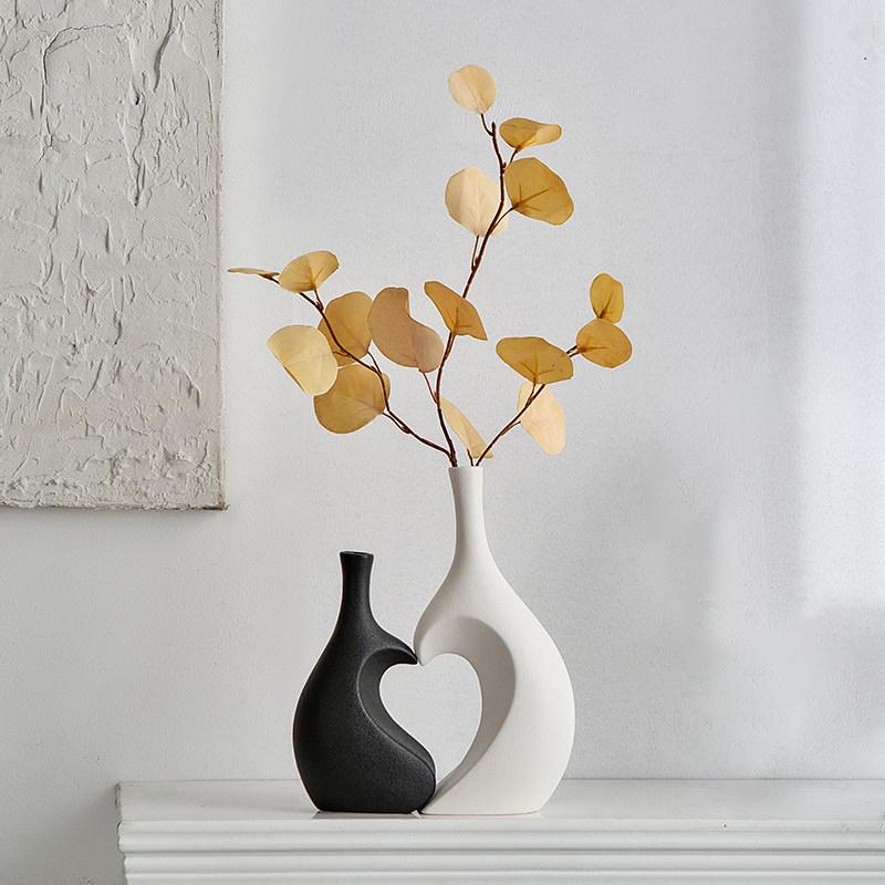 אגרטל פרחים לא סדיר רטרו יצירתי חיקוי קרמיקה פלסטיק אגרטל פרחים קישוט למשרד בסלון