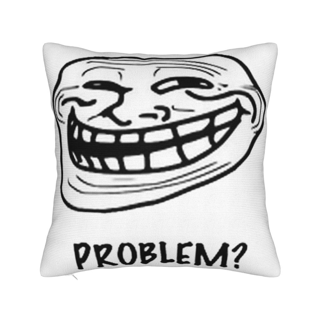 Trollface Meme Rage Comic Funny Troll Joke Internet Pillowcases Retro Trendy Pillow Case For Sofa Home Decoration Pillow Cover