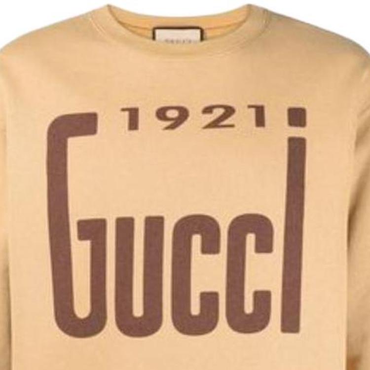 GUCCI 1921 Series SS22 CrewNeck Long Sleeve Sweatshirt Brown 681217-XJDV7-2293