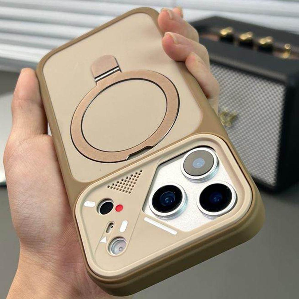 Luxury Matte Soft Frame For Magsafe Holder Case For iPhone 17 Air 16 15 14 13 12 Pro Max Plus 11 Bracket Shockproof Armor Cover