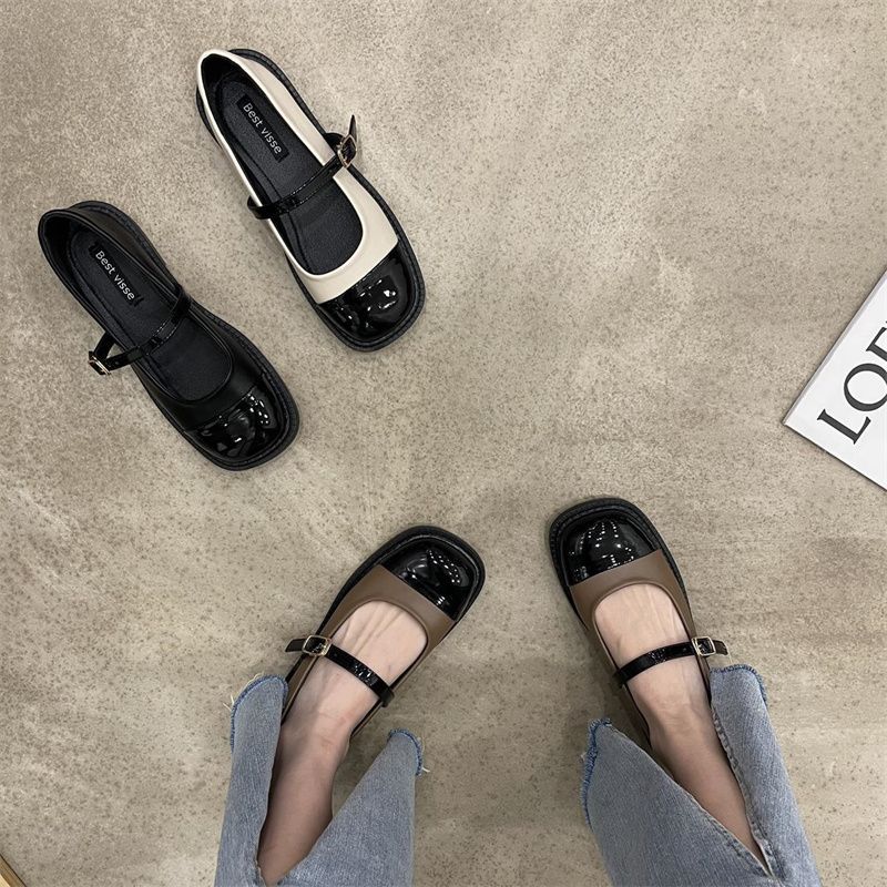 Design sense niche small leather shoes British style French retro small fragrant style leather shoes Mary Jane shoes single shoes early spring women's
