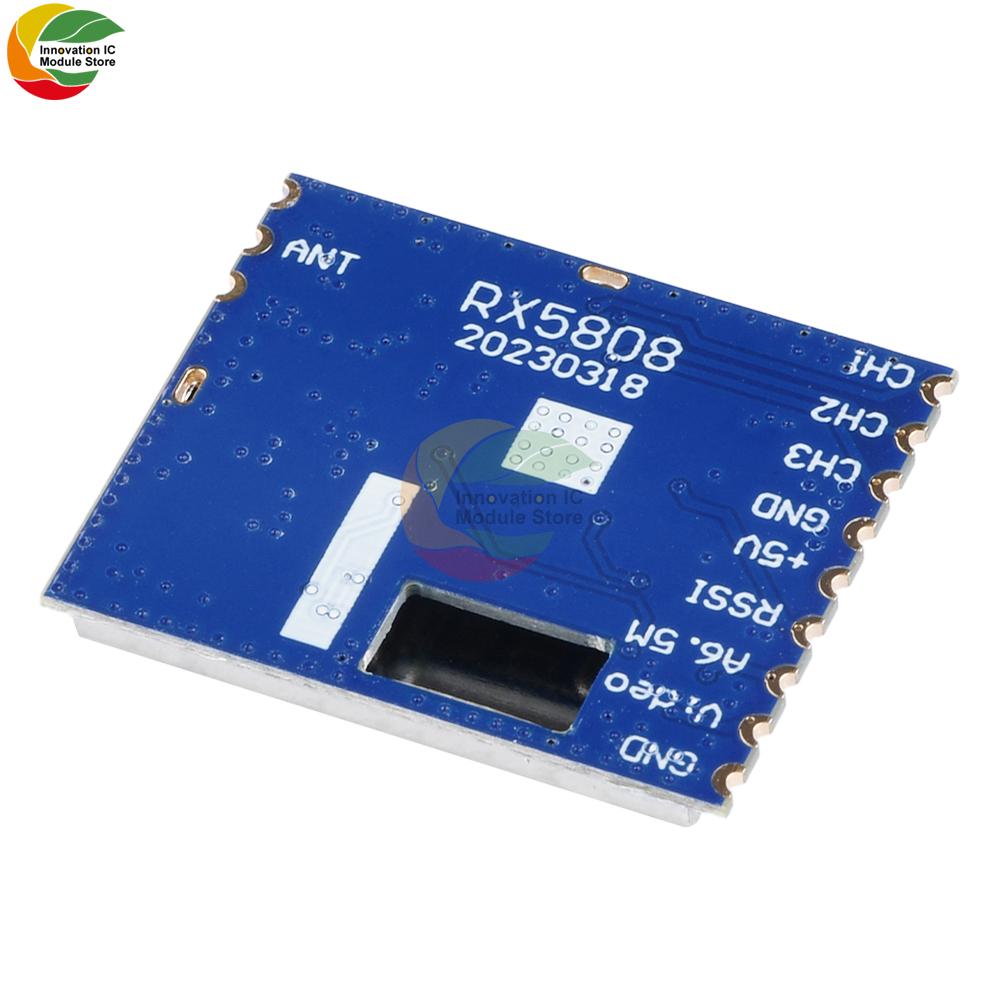 RX5808 Wireless Audio Video Receiver Board Module 5.8G Frequency Phase Lock Analog AV Signal Output 3.5V 170mA Board