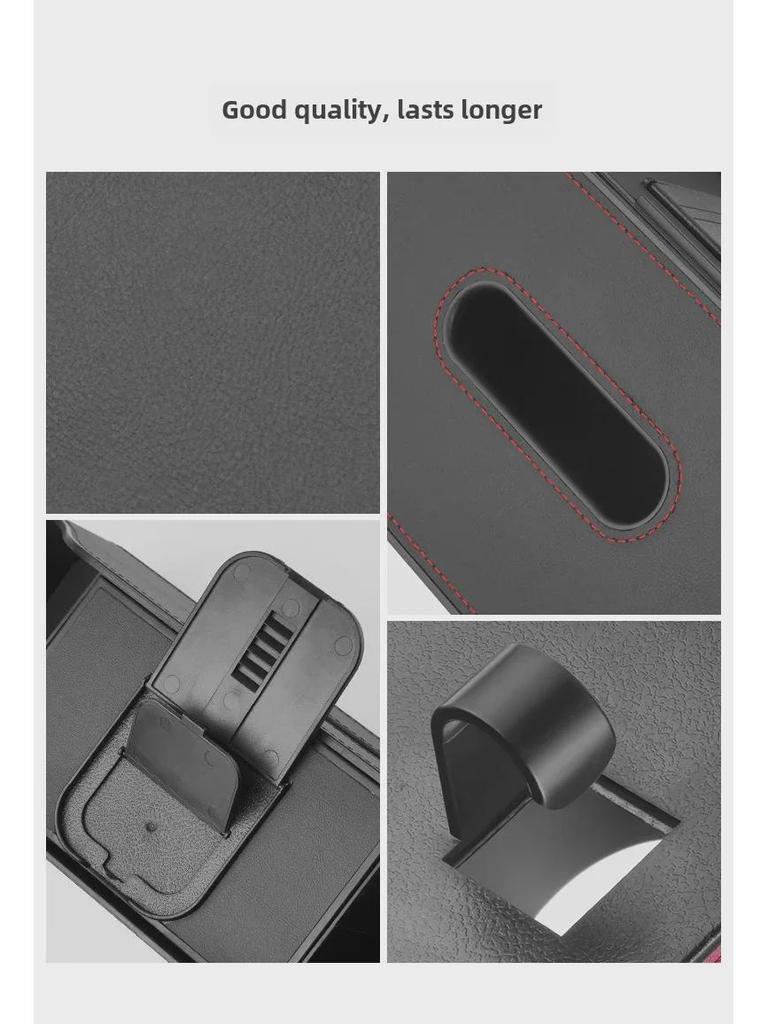 Car Multi-Function Seat Back Organizer: Storage Box, Tissue Holder, Cup Holder, Bag.