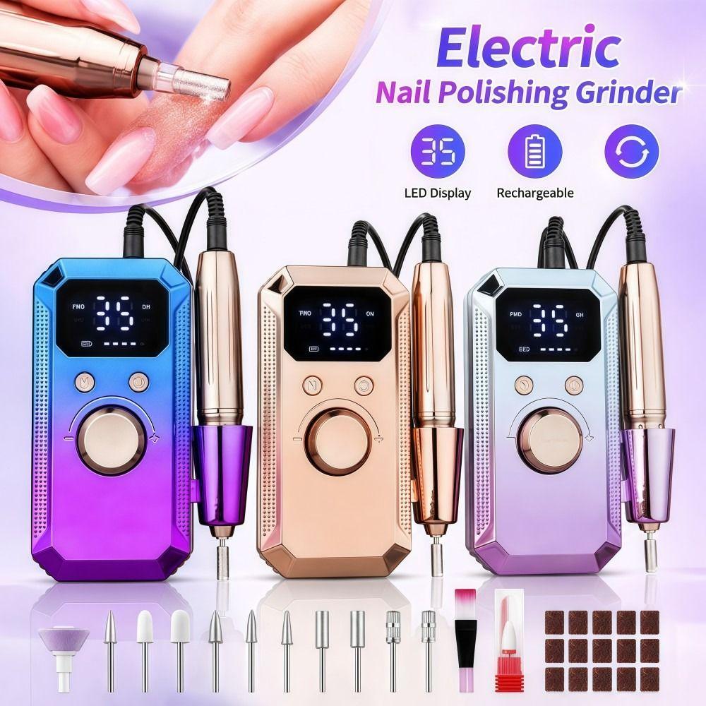 LED Display Electric Nail Polishing Grinder Rechargeable Nail Grinder Nail Tools