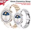 Nieuwe 18mm Keramische Band voor Huawei Watch GT5 Pro 42mm Vlindersluiting Vervangende Polsband voor Huawei Watch GT5 GT4 41MM