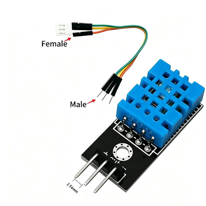 Dht11 Temperature Humidity Sensor High Accuracy Single Bus Protocol Customizable Cable Length For Diy Projects