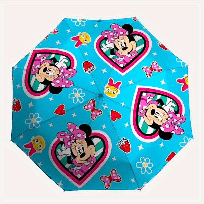 

1pc Minnie Mouse Automatic Folding Umbrella - Portable Foldable Design with 8 Ribs, Durable Plastic & Iron Frame, Outdoor Umbrella yy250731001