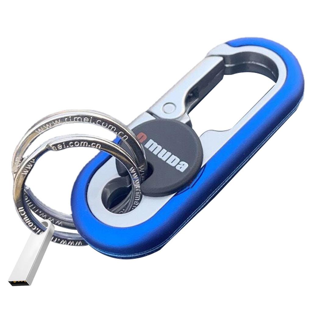 Key Carabiner | Mens Zinc Alloy Car Key Chain with Double Ring - Men's