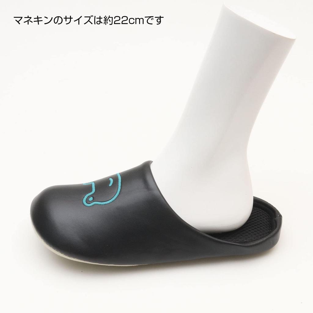 ATSUKO MATANO Chinelos de Quarto de Sapo Faux [Chinelos de Interior, Sapo, Malha, Couro] (Preto, Médio)