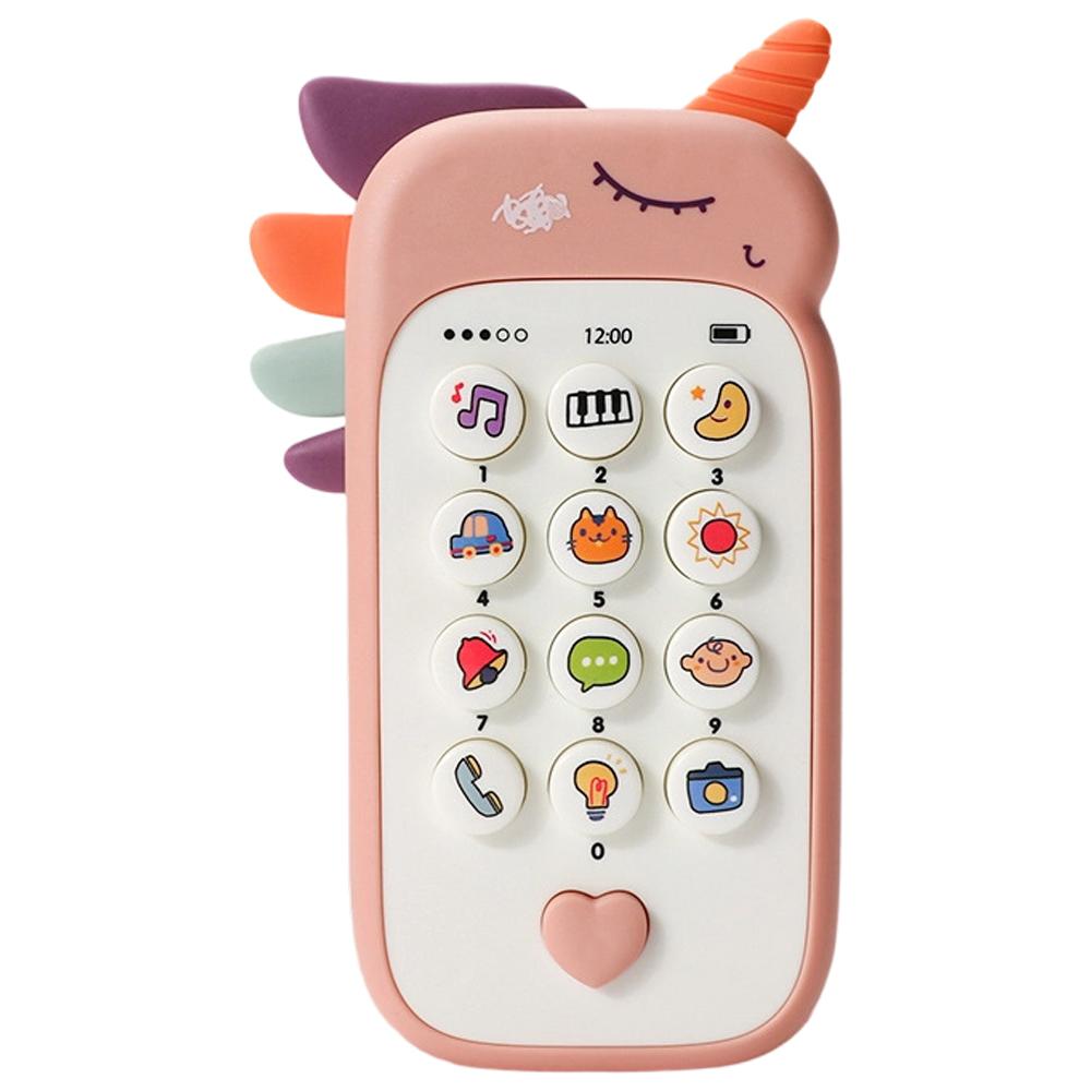 Kids Learning Phone Toy Educational Music Story Bilingual Development with Interactive Light-Up Buttons