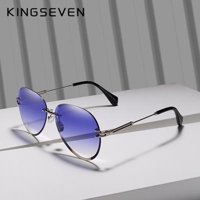 DESIGN Ochelari de soare de modă de epocă Ochelari de soare fără montură pentru femei cu lentile gradiente Designer de marcă