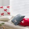 Throw Pillowcase Velvet Soft Decorative Cover Bow Pattern Multiple Sizes Cushion Case Sofa Bedroom Chair Home Decor