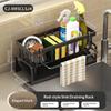 Sponge Drainer Rack Wall Mounted with Towel Holder Space-saving Kitchen Sink Organizer for Bathroom Laundry Room Use