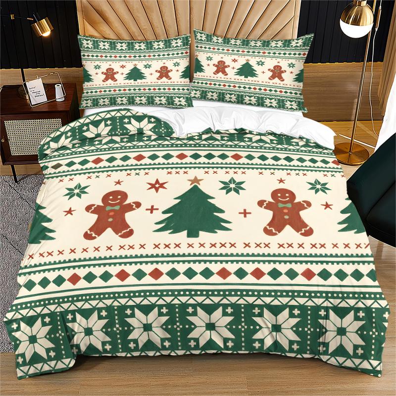 Christmas Xmas Knit Print Duvet Cover Set Comforter Cover Bedding Set No Filler Holiday Adult Bedroom Decor