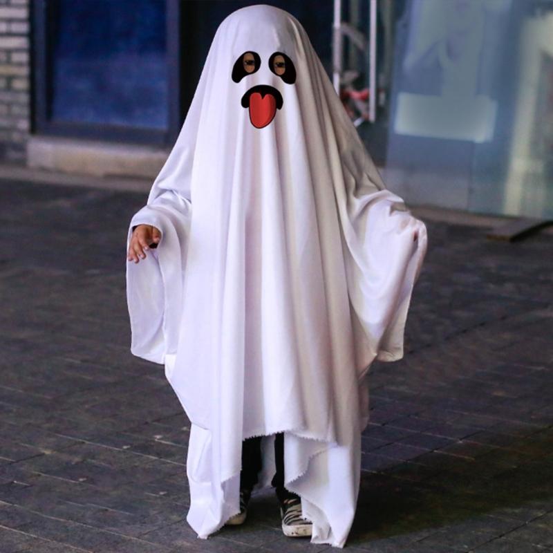 Ghostes Halloween Costumes White Ghostes Cloak Cape Halloween Cloak Cape Hat Ghostes Cosplay Supplies