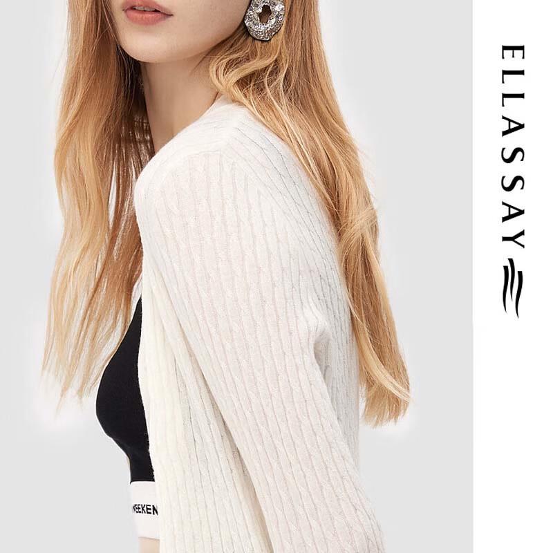 ELLASSAY Women's V-Neck Knit Cardigan