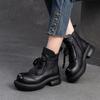GKTINOO 2024 Winter New Versatile Women's Shoes Retro Genuine Leather Round Toe Thick Bottom Short Boots