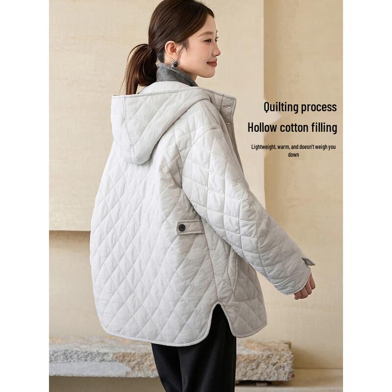 Jachetă matlasată cu glugă, stil japonez, ușoară, Mohana Yimei