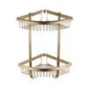 Tuqiu Bathroom Shelf  Wall Mounted Brass Corner Shelf Square Bath Shower Shelf Brushed Gold Bath Shampoo Holder Corner shelf