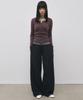 Seul Folded Waist Waffle Curved Tab Pants_Navy