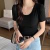 Women's Ribbed Slim Fit Short Sleeve T-Shirt