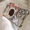 Luxury Glitter Makeup Mirror For Magsafe Magnetic Bracket Case For iPhone 16 15 12 13 11 14 Pro Max Plus XS Plating Holder Cover