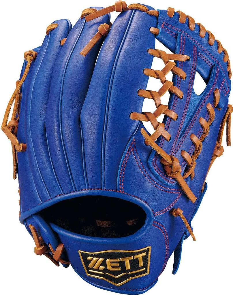 ZETT Youth Baseball Ground Royal Blue x Oak Brown Size BJG762650 Glove, Hero, All-Around, Left-Handed Throw, (2536), L,