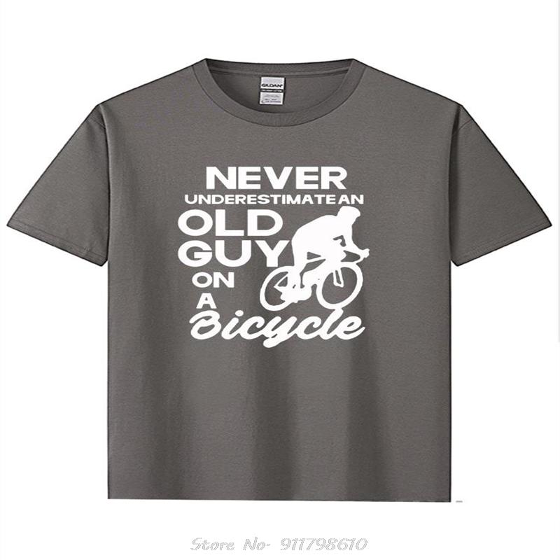 Never Underestimate Old Guy T Shirt Cycling Bike Cyclist Mens Gift Idea Cool Casual Pride T-shirt Colors Fashion Fitness T-shirt