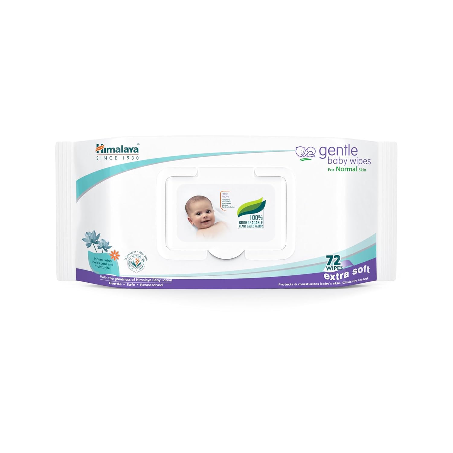 

Himalaya Gentle Baby Wipes 72 Count Soft Aloe Vera & Lotus Extract Wipes for Sensitive Skin