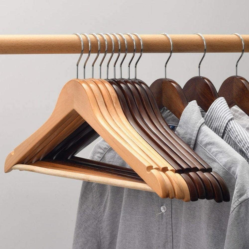 Durable Wood Hangers Swivel Hook Non-Slip Coat Hangers New Wooden Clothes Hangers For Shirts